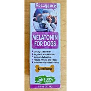 Natural Melatonin for Dogs Calming/Sleep Aid Reduce Anxiety 60ml Bacon flavored